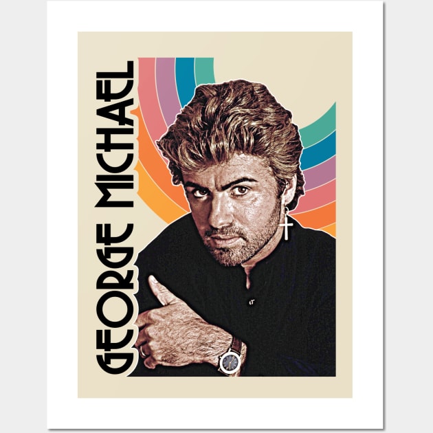 George Michael 80s Icon Retro FanArt Tribute Wall Art by darklordpug